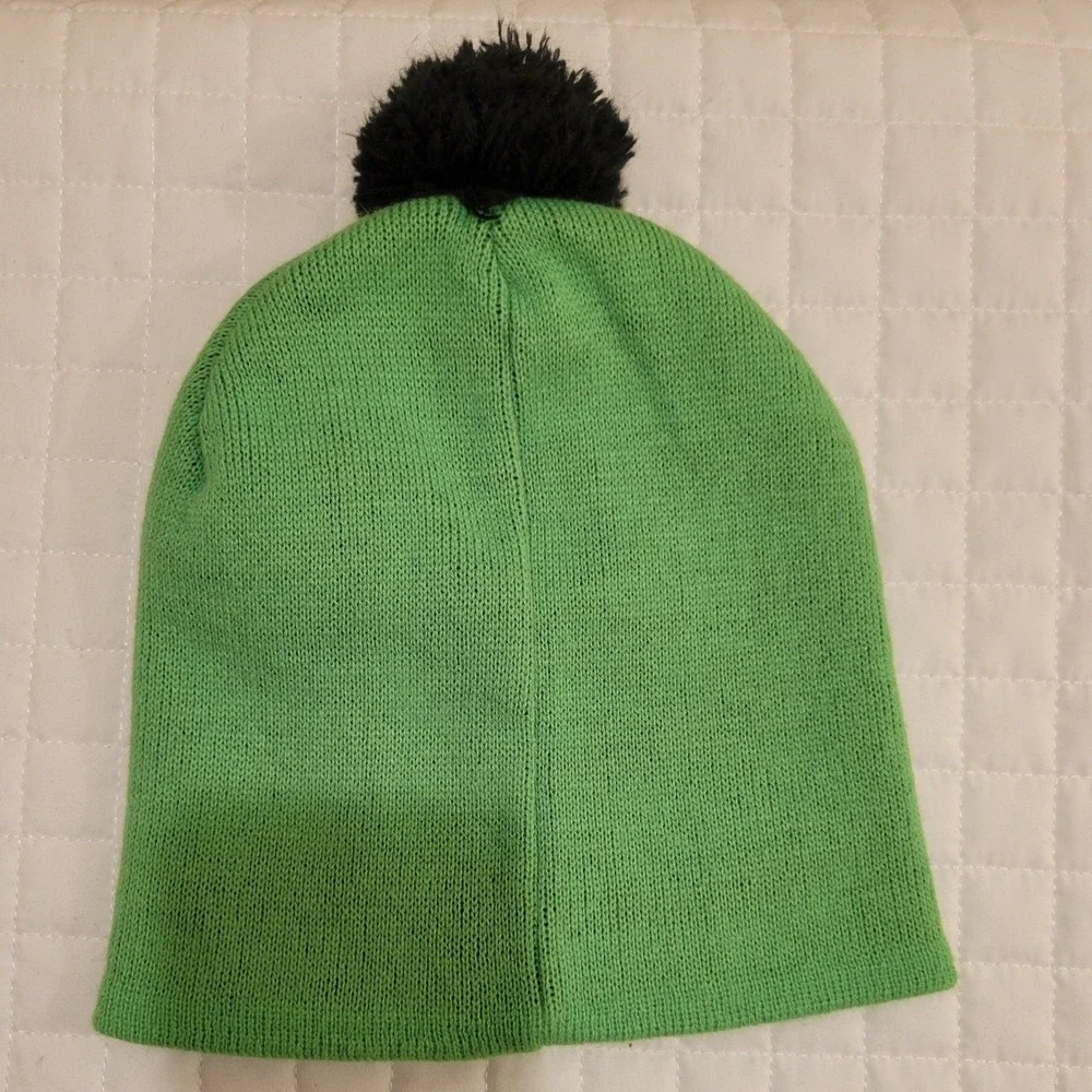 2017 Minecraft Creeper Pom Beanie Green Black Knit Hat Gamer Skater Winter Alt